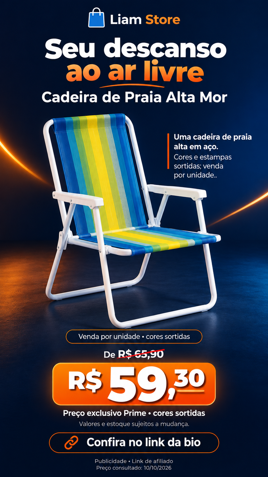 Cadeira de Praia Alta Mor