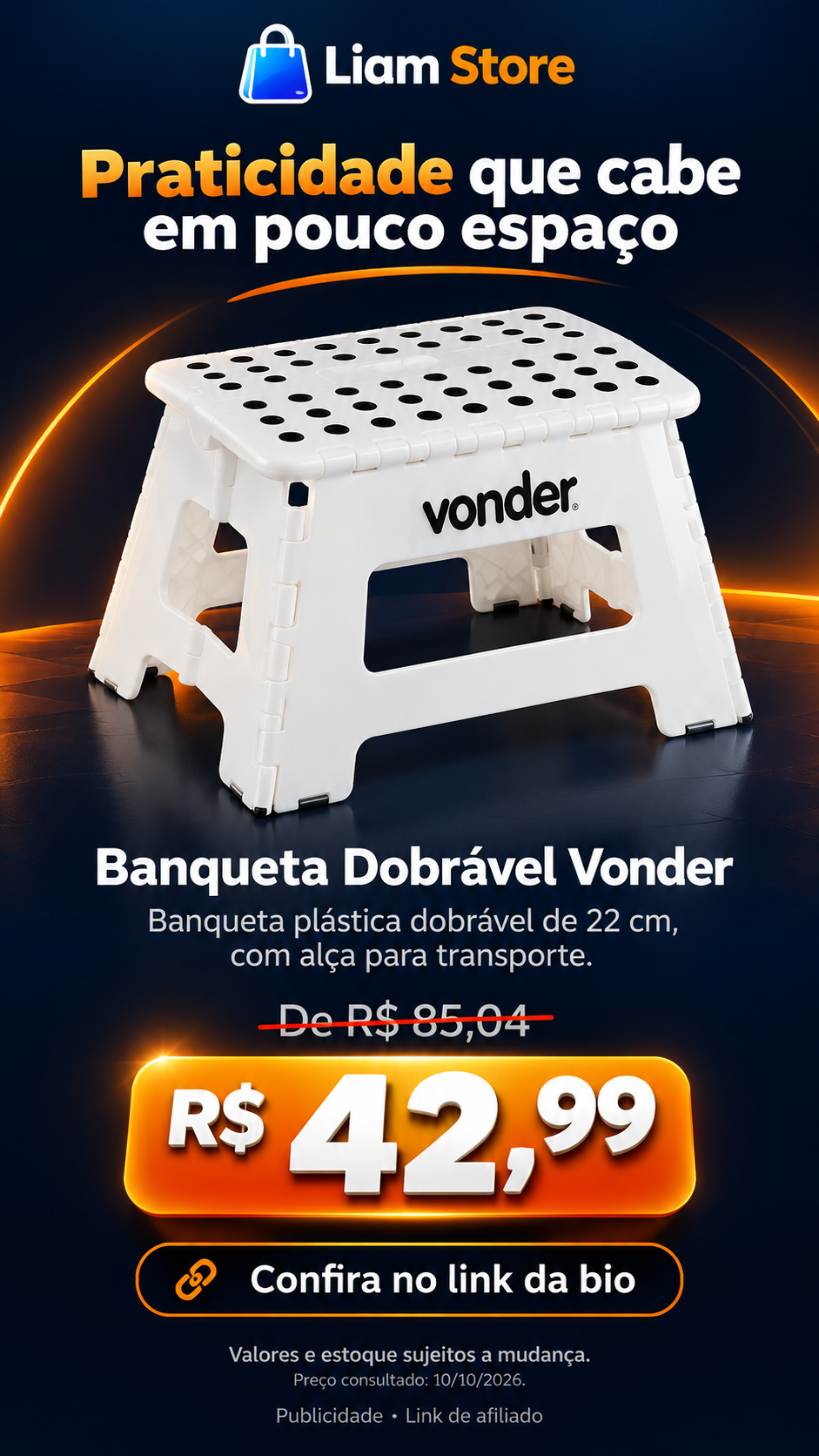 Banqueta Dobrável Vonder