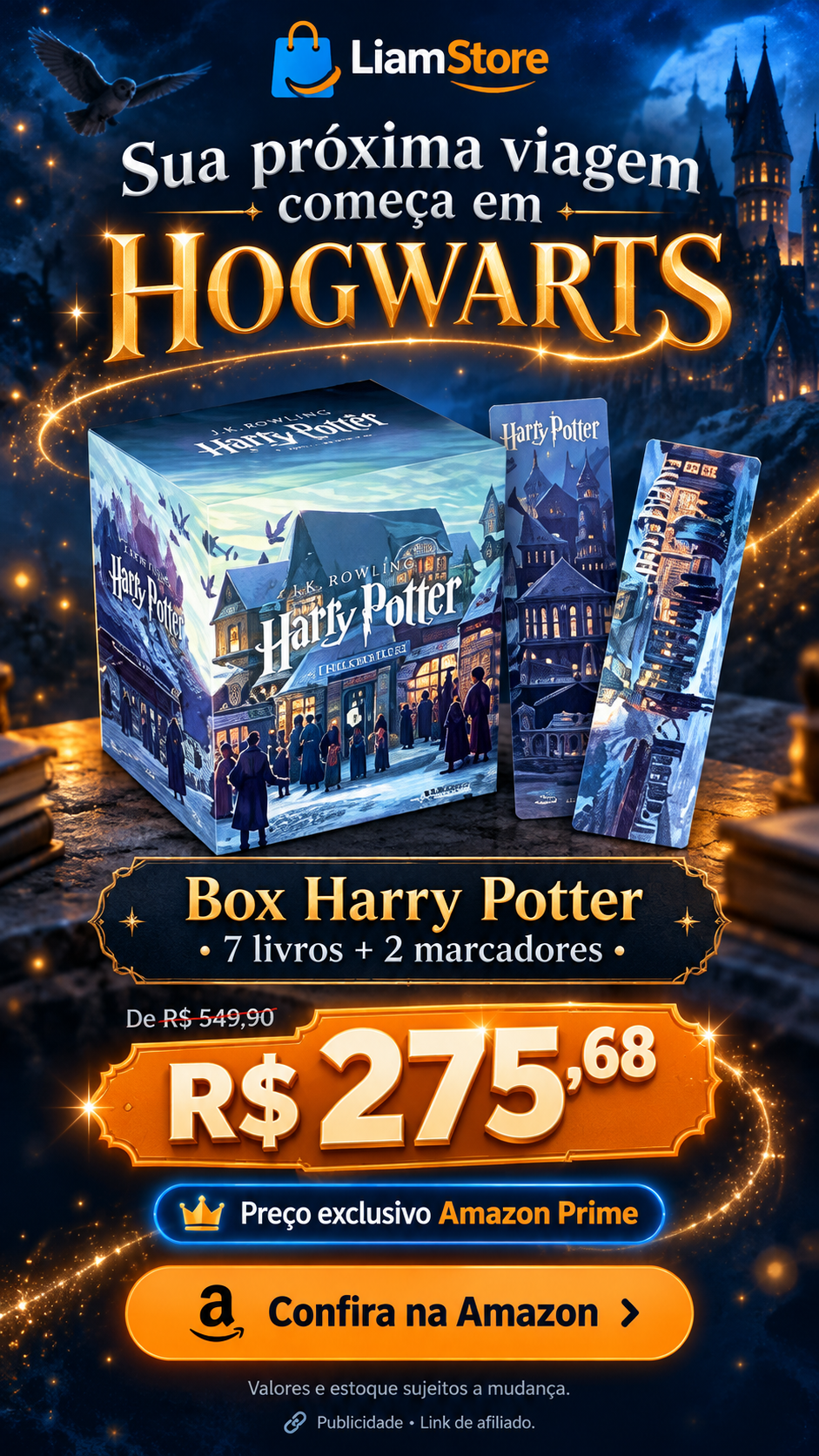 Box Harry Potter 7 livros e 2 marcadores